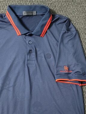 G/Fore Polo Navy Blue Skull All Over Pattern Dallas National Golf Club Men's LG